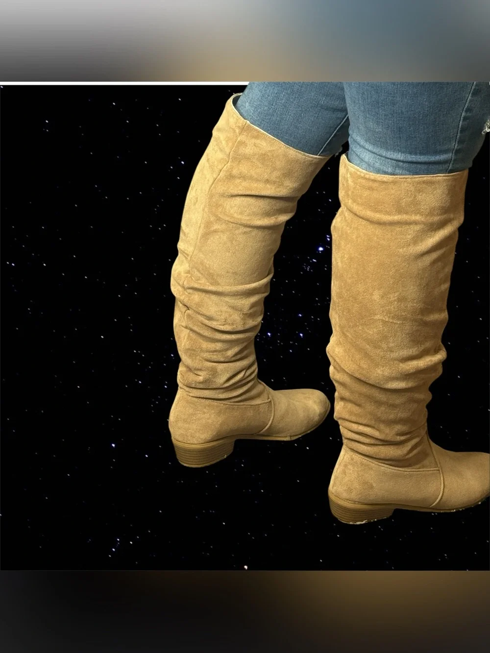 SHEIN Knee-High Suede Boots - Tan Women’s Boot